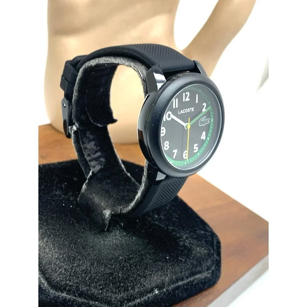 Lacoste Women's Watch 2030042 Quartz Black Dial Textured Rubber Band 12.12 33mm